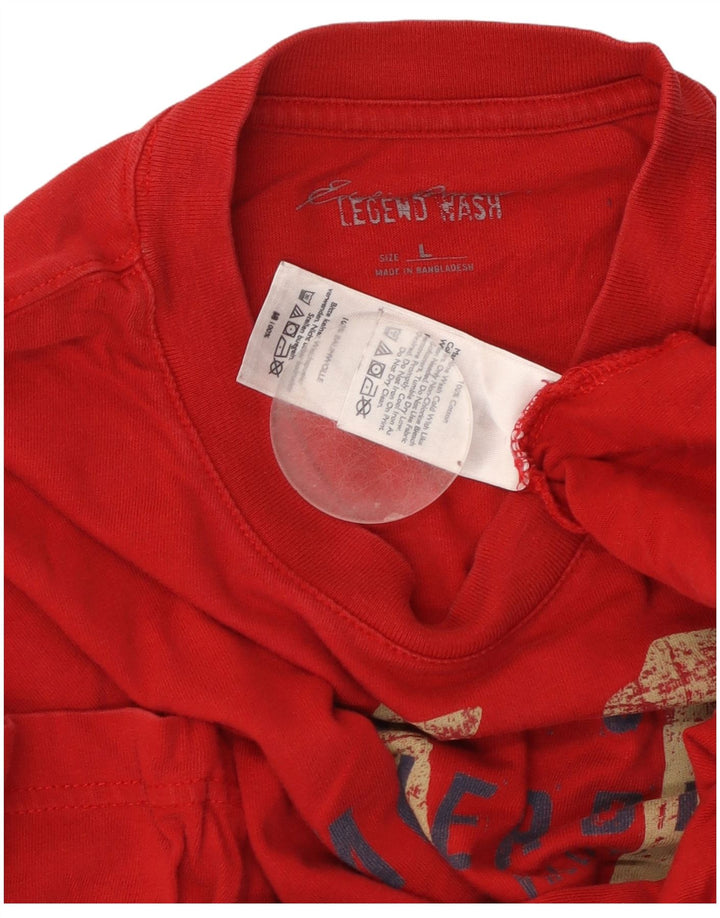 EDDIE BAUER Мужская футболка с рисунком, большой красный хлопок