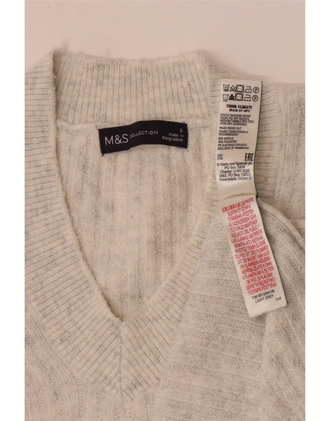 Женская майка-майка оверсайз Marks & Spencer UK 10, маленький серый акрил