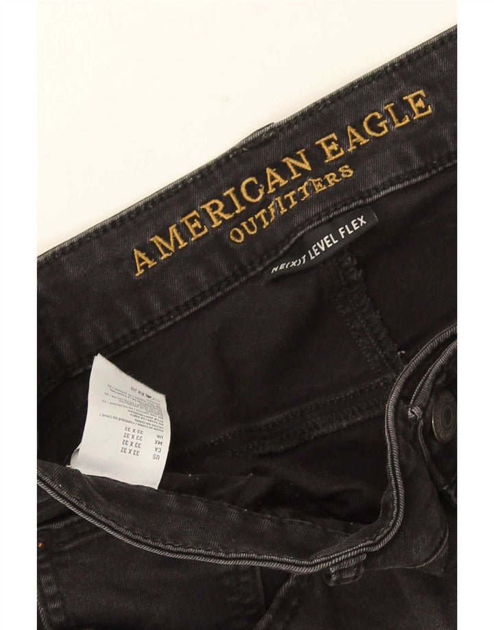 Мужские узкие джинсы American Eagle W33 L32, черный хлопок