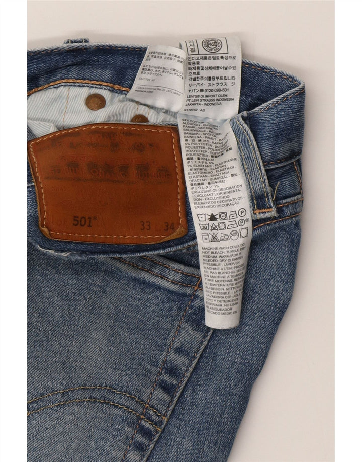 Мужские прямые джинсы LEVI'S 501 W33 L34 синие, хлопок