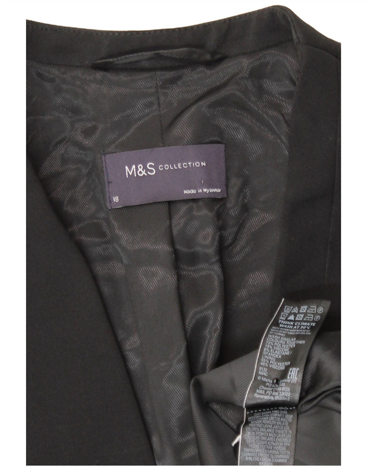 Женский пиджак на 1 пуговице Marks & Spencer UK 18 XL, черный полиэстер