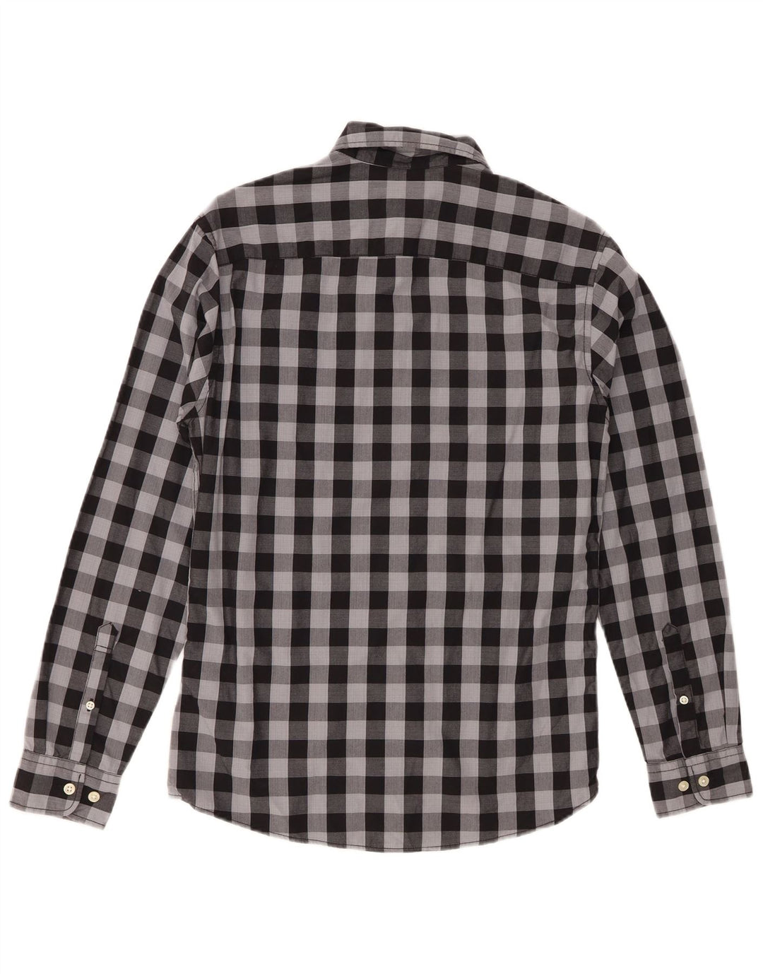 Мужская рубашка Jack & Jones XS серая, хлопок в мелкую клетку