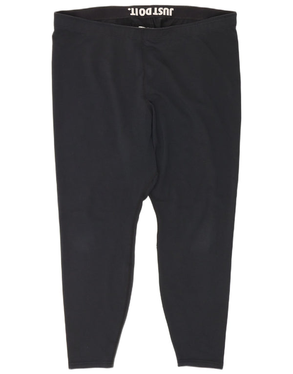 Женские укороченные леггинсы с рисунком Nike 2XL W40 L26, черный хлопок