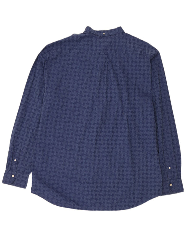 Мужская рубашка стандартного кроя Gant, размер 47/48, 19, 3XL, синяя, хлопковая с геометрическим рисунком