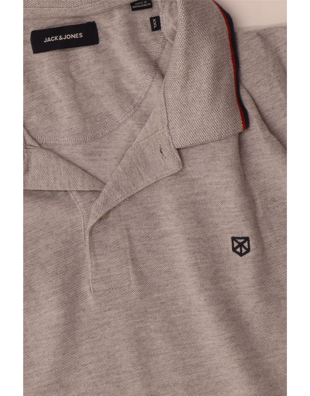 Мужская рубашка-поло Jack & Jones 2XL серая, хлопок