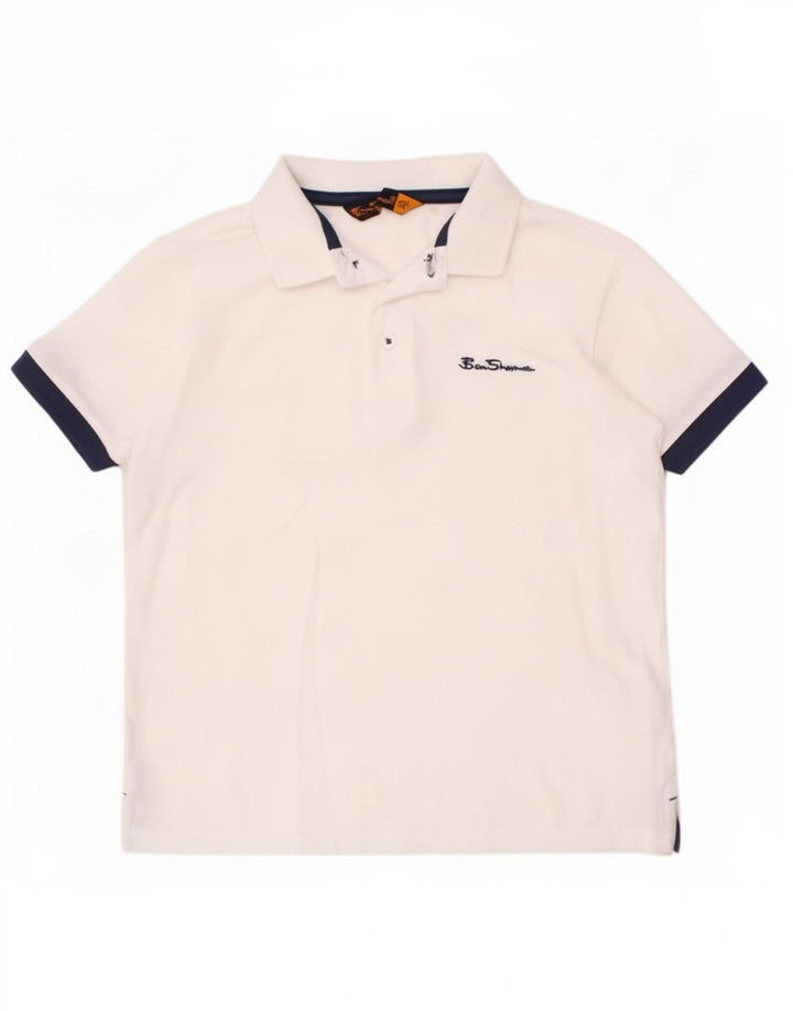 Рубашка-поло Ben Sherman для мальчиков 8-9 лет, белый хлопок