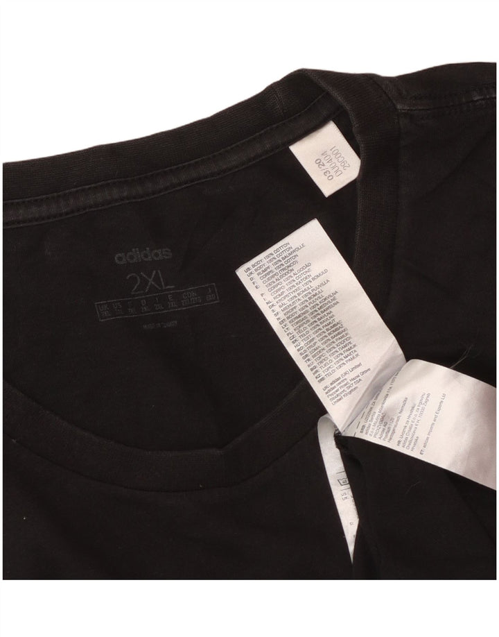 Adidas Мужская футболка с рисунком Top 2XL Черный хлопок