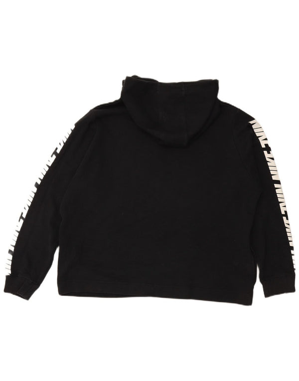 Женский джемпер большого размера с капюшоном NIKE UK 18 XL, черный хлопок