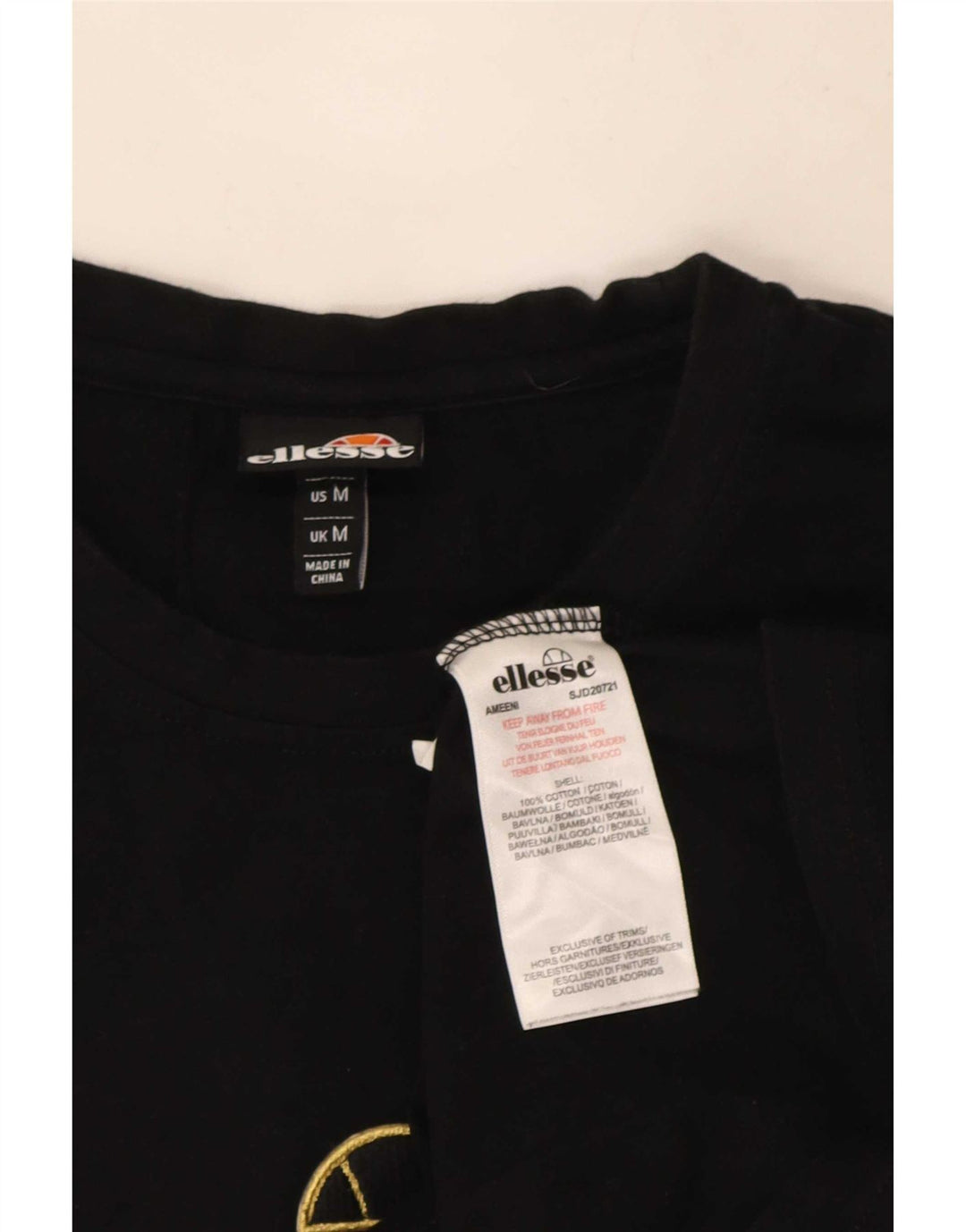 Мужская футболка Ellesse с рисунком, средний черный, цветной блок