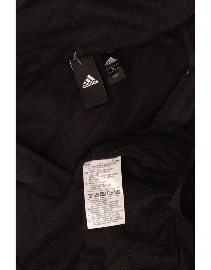Женская куртка-дождевик Adidas с капюшоном UK 10, маленькая, черная, полиамид
