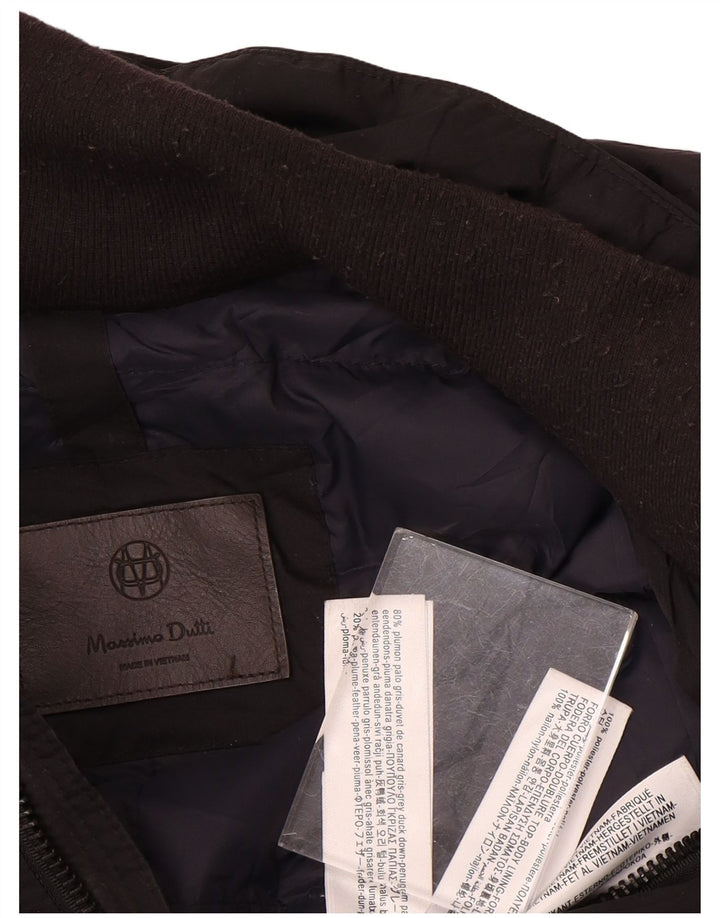 Мужское стеганое пальто Massimo Dutti UK 44 2XL, черный полиэстер