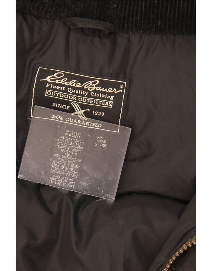 EDDIE BAUER Mens Padded Jacket UK 42 XL Black Polyester Winter