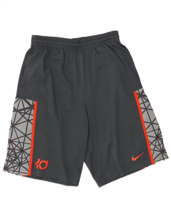 Мужские спортивные шорты Nike Dri Fit с графическим рисунком, средний серый полиэстер с геометрическим рисунком
