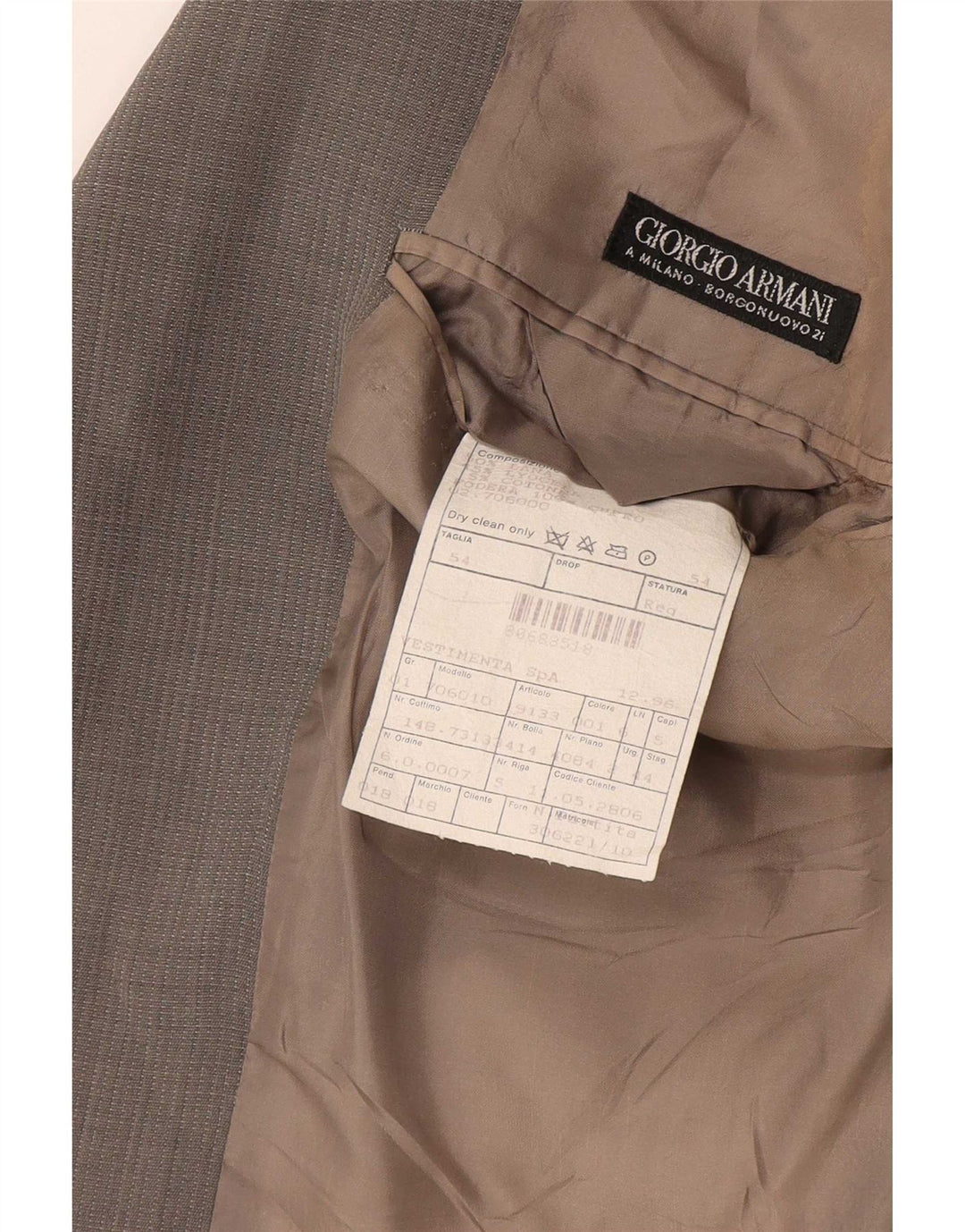 Мужской пиджак Giorgio Armani на 3 пуговицах IT 54 2XL Серый Шерстяной