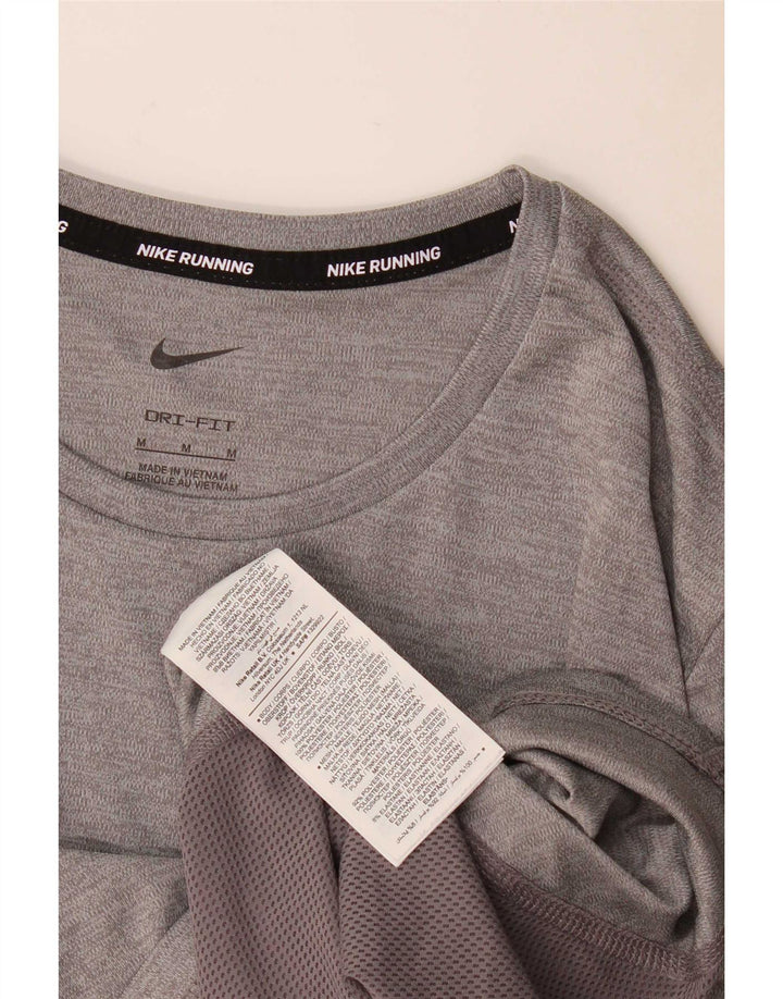 Женская футболка Nike Dri Fit Top UK 14, средний серый полиэстер с цветными блоками