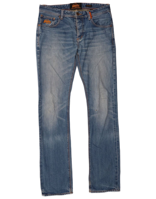 Мужские узкие джинсы Superdry Official W32 L34, синий хлопок