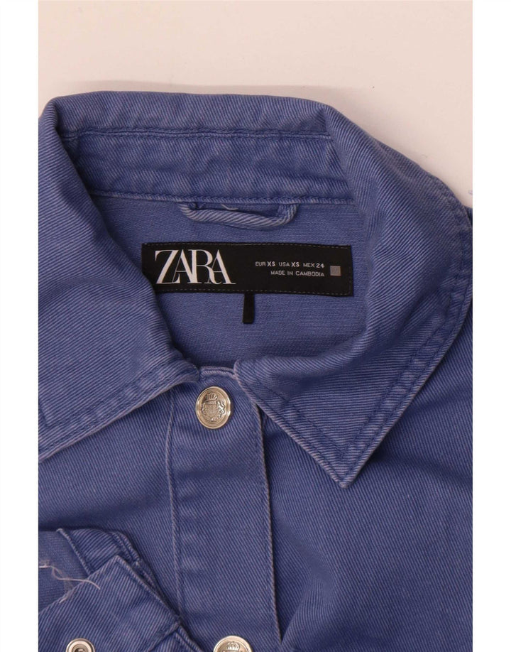 Женская джинсовая куртка оверсайз Zara UK 6 XS синяя