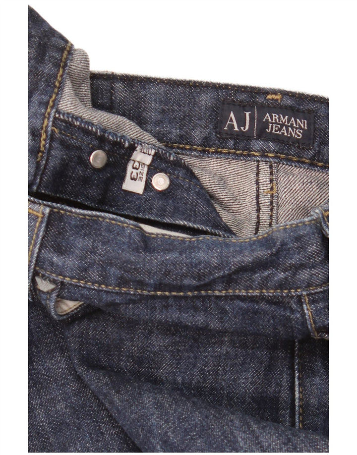 Мужские прямые джинсы Armani W33 L36 темно-синие в крапинку