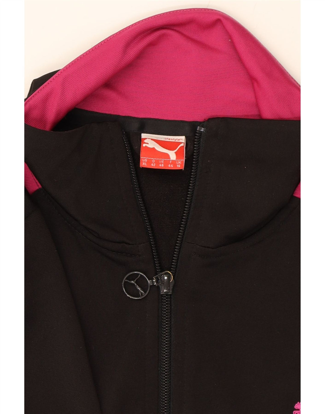 PUMA Womens Tracksuit Top Jacket UK 16 Large  Black Colourblock Polyester Vintage Puma and Second-Hand Puma from Messina Hembry 