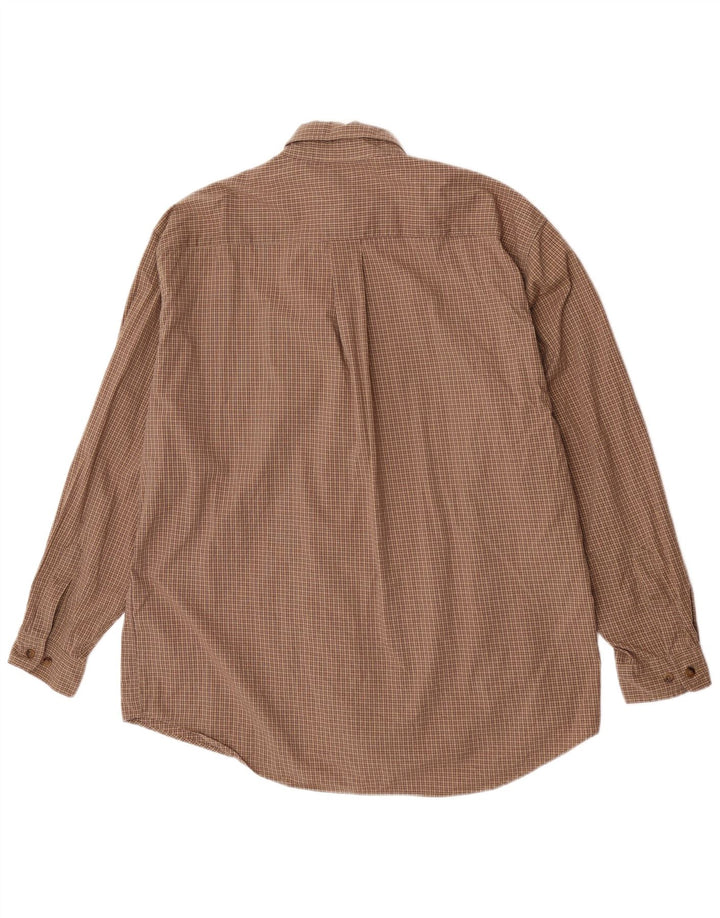 Мужская рубашка Dockers в крупную коричневую клетку из хлопка