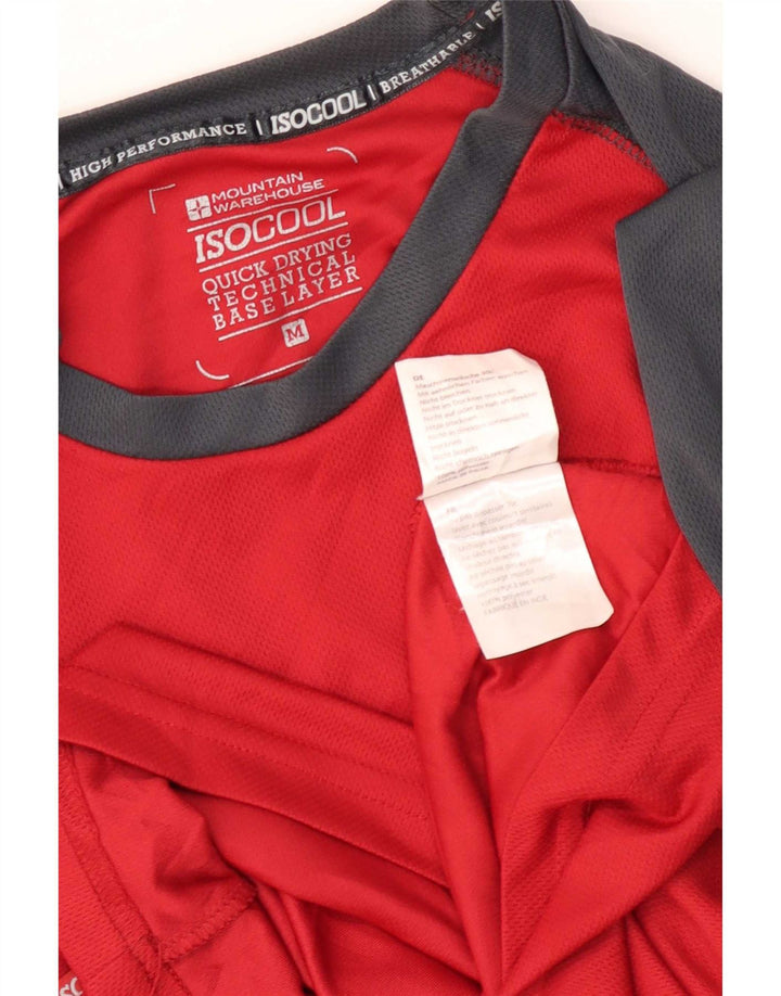 Mountain Warehouse Мужской топ IsoCool с длинным рукавом, средний красный, цветной блок