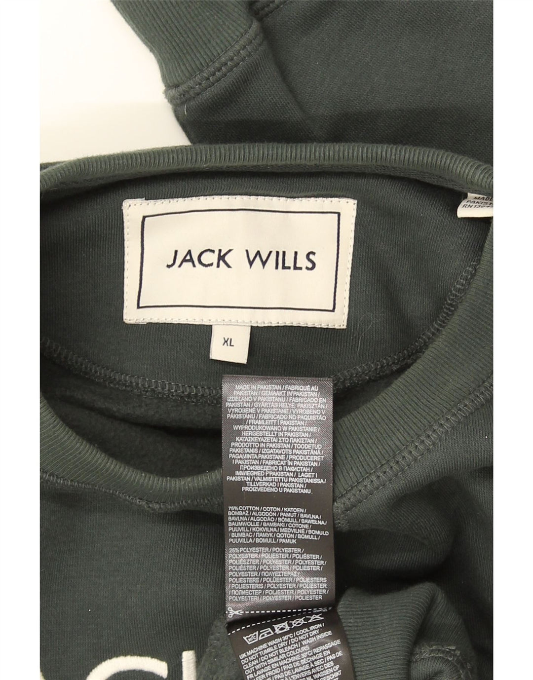Мужской свитшот с рисунком Jack Wills, XL, хлопок, хаки