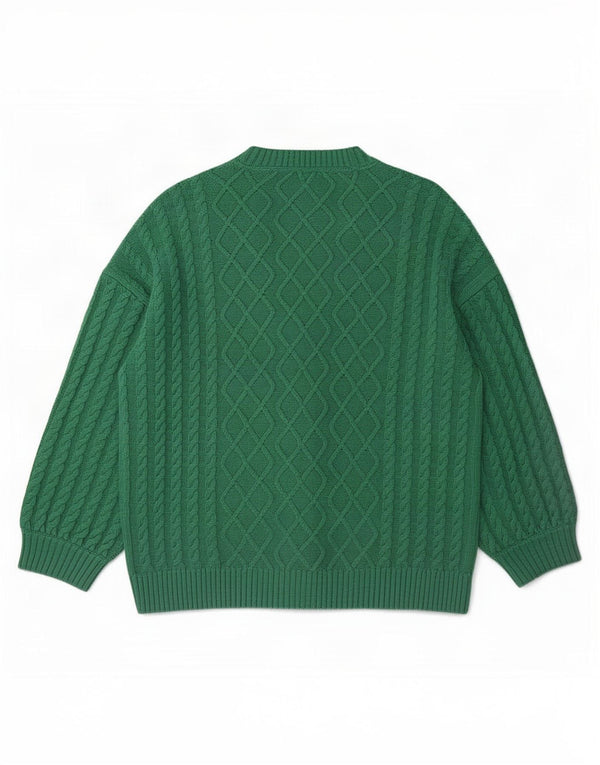 Crew Clothing Женский свободный кардиган-свитер UK 18 XL, зеленый хлопок