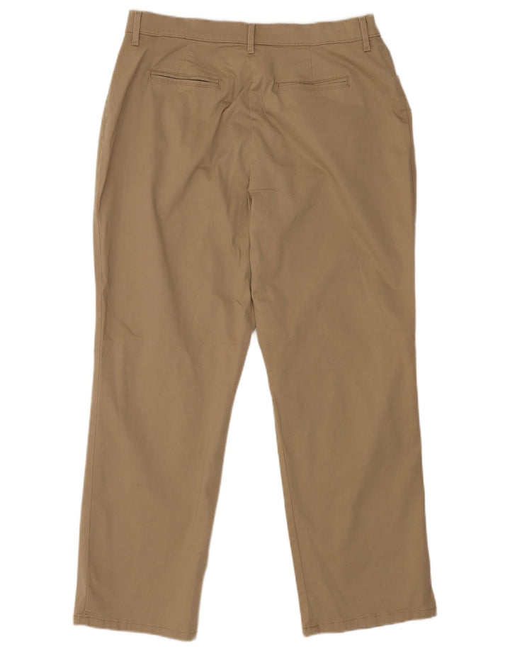 Женские прямые повседневные брюки LEE, США 14, XL, W34, L28, коричневые, хлопковые