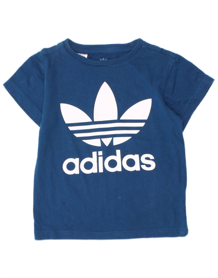 Футболка Adidas с рисунком для мальчиков 3-4 года, синяя