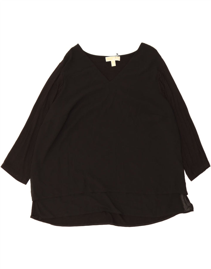 MICHAEL KORS Womens Long Sleeve Blouse Top UK 20 2XL Black Polyester Vintage Michael Kors and Second-Hand Michael Kors from Messina Hembry 