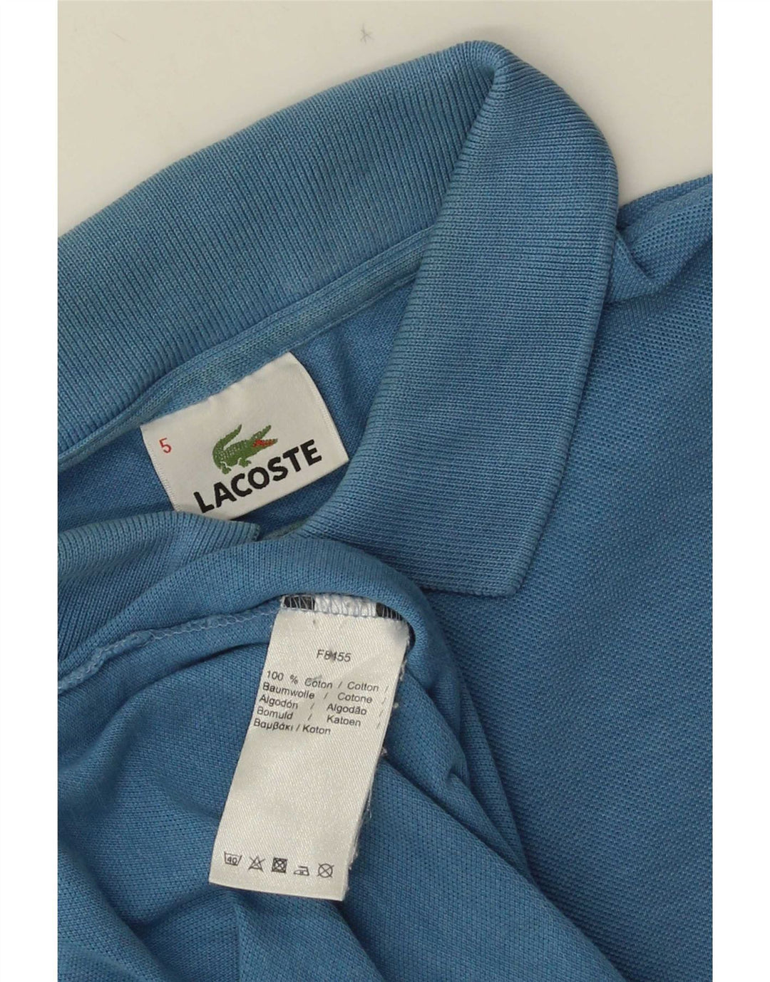 Мужская рубашка-поло Lacoste, размер 5, большая синяя хлопковая