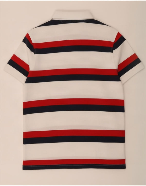 Мужская рубашка-поло Tommy Hilfiger маленькая белая в полоску