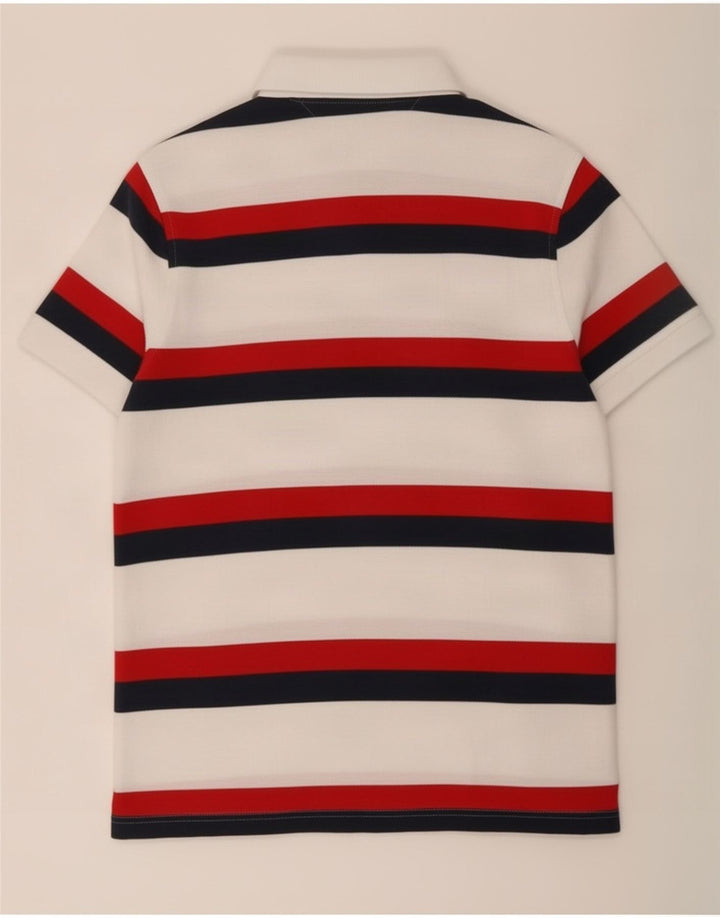 Мужская рубашка-поло Tommy Hilfiger маленькая белая в полоску