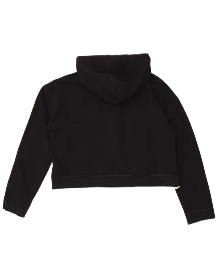 Женский укороченный джемпер с капюшоном Adidas Oversized UK 8, маленький, черный, полиэстер