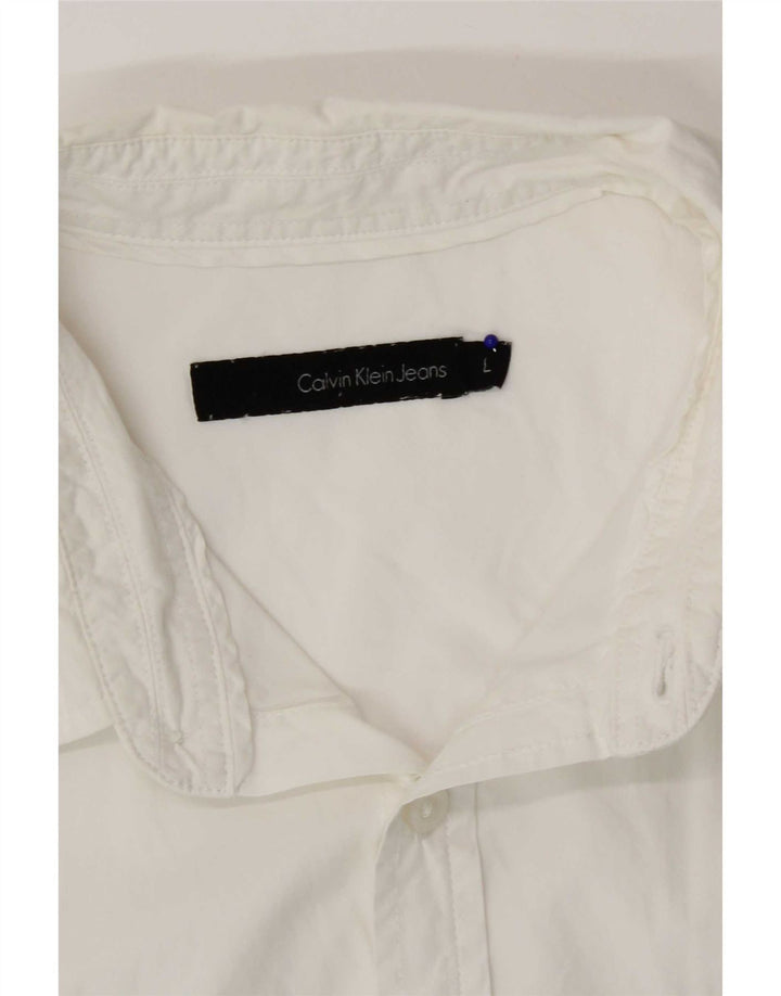 Мужская рубашка с коротким рукавом Calvin Klein Jeans, большая белая