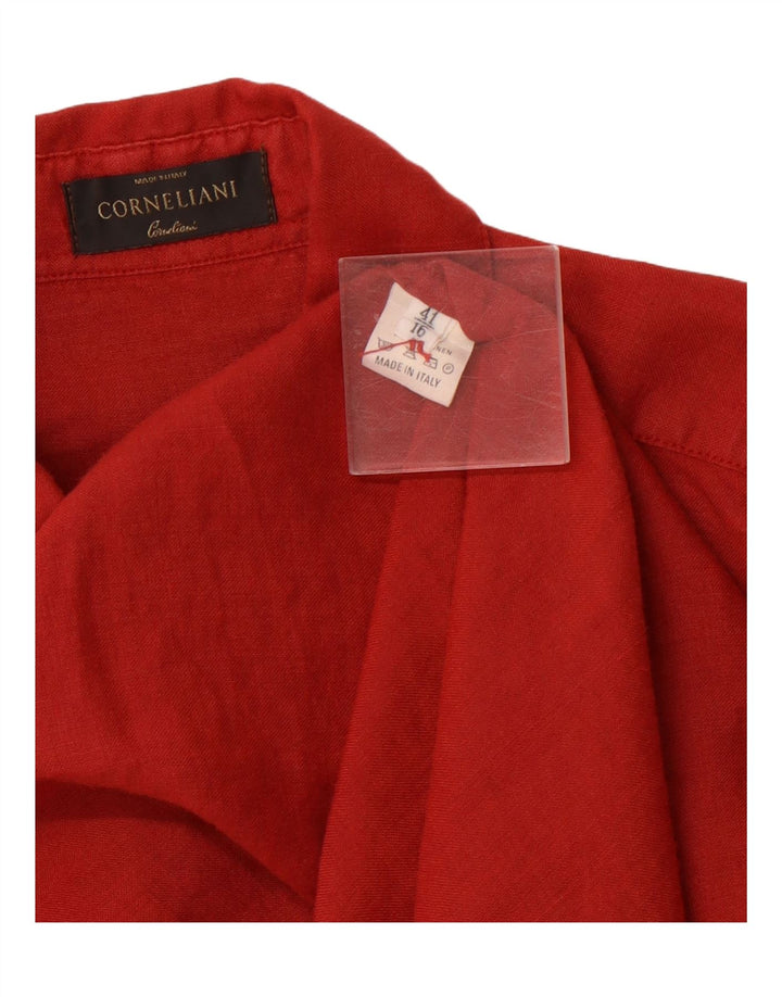 CORNELIANI Мужская рубашка размер 41 16 большая красная льняная