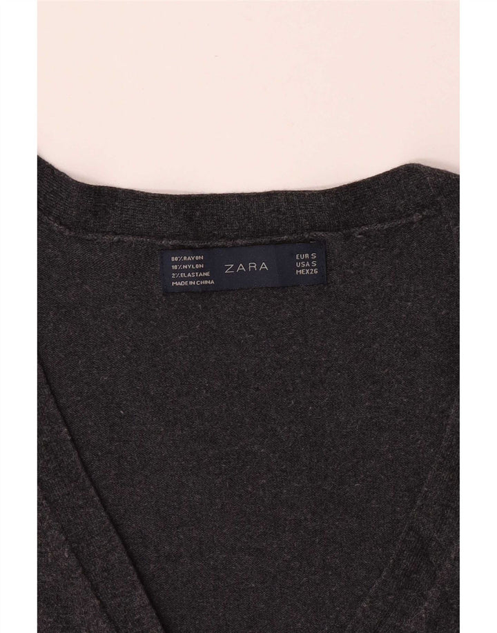 Женский кардиган Zara UK 10, маленький серый вискоза