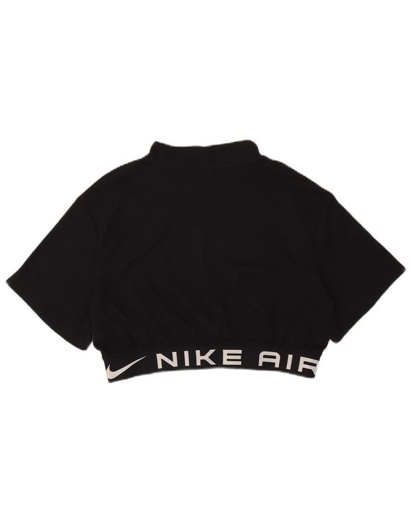 Женская укороченная футболка с графическим рисунком Nike UK 14, средний черный полиэстер