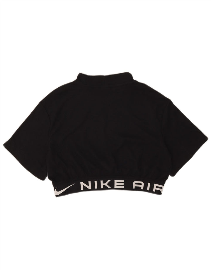 Женская укороченная футболка с графическим рисунком Nike UK 14, средний черный полиэстер