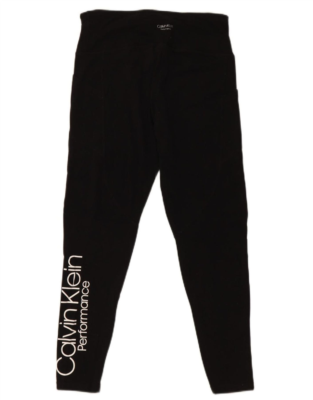 Женские укороченные леггинсы с рисунком CALVIN KLEIN UK 12, средний черный хлопок