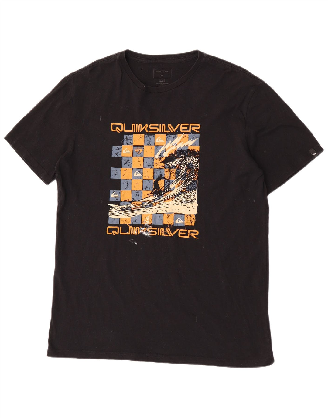 Мужская футболка Quiksilver Regular с графическим рисунком, большой черный хлопок