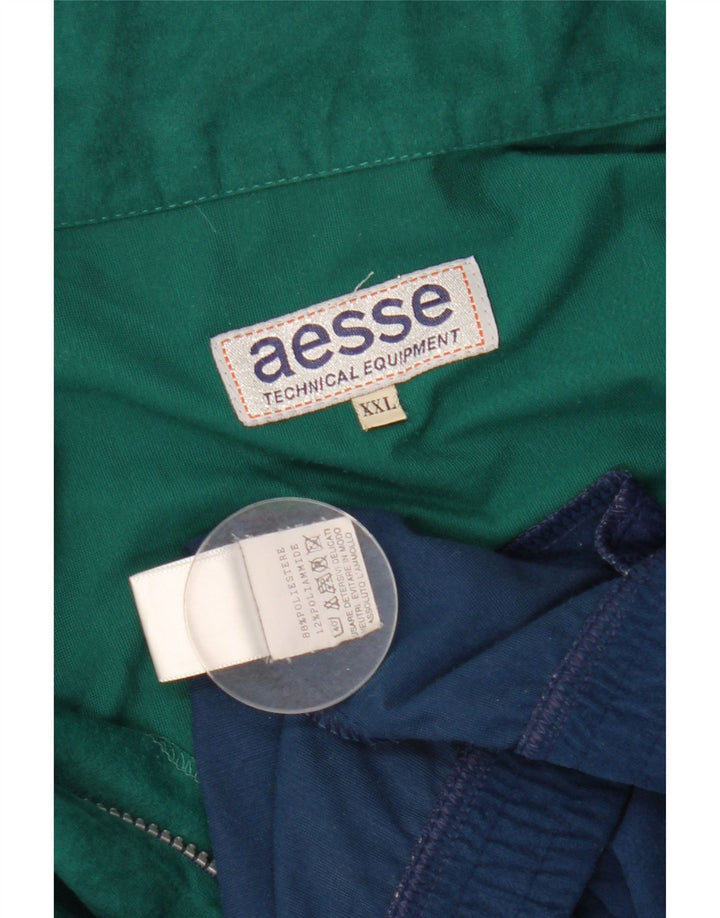 Мужской велюровый спортивный костюм Aesse 2XL, темно-синий, полиэстер с цветными блоками