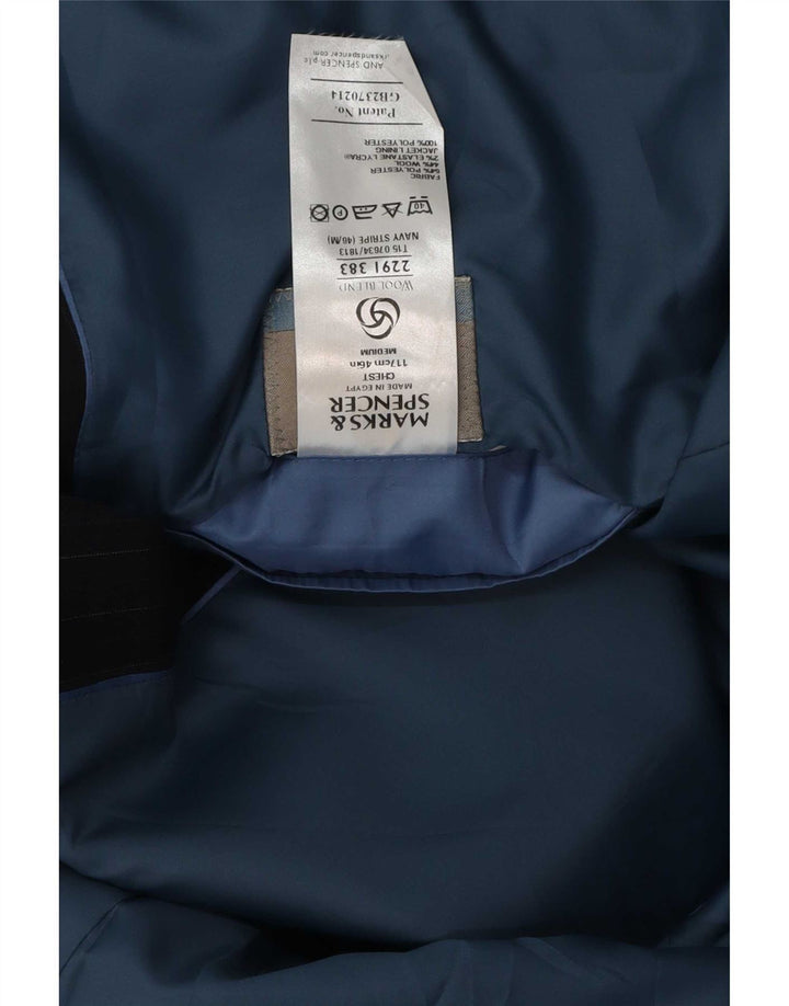 Мужской пиджак на двух пуговицах Marks & Spencer UK 46 XL темно-синий в тонкую полоску