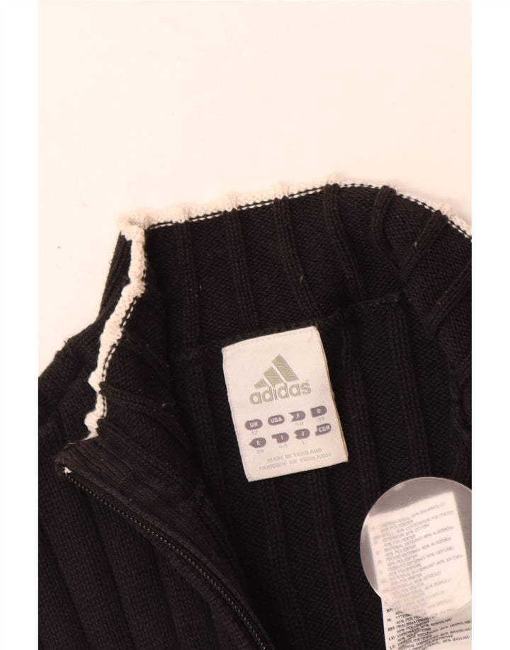 Женский кардиган ADIDAS UK 12, средний черный хлопковый свитер