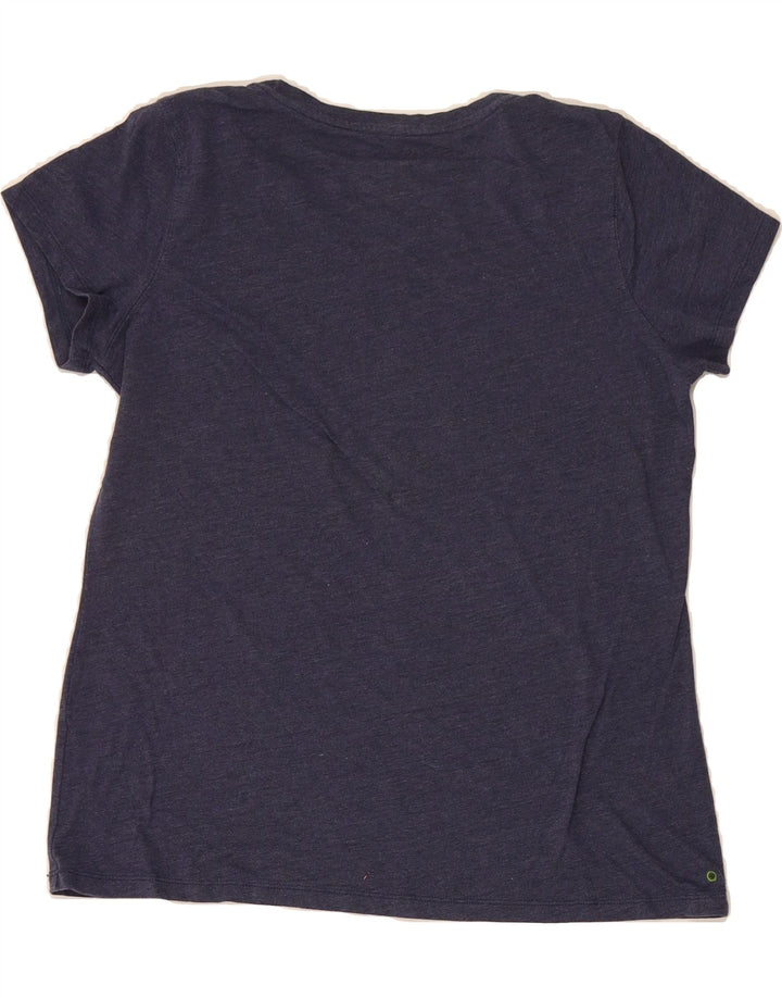 L.L.BEAN Womens Graphic T-Shirt Top UK 14 Medium Blue Polyester Vintage L.L.Bean and Second-Hand L.L.Bean from Messina Hembry 