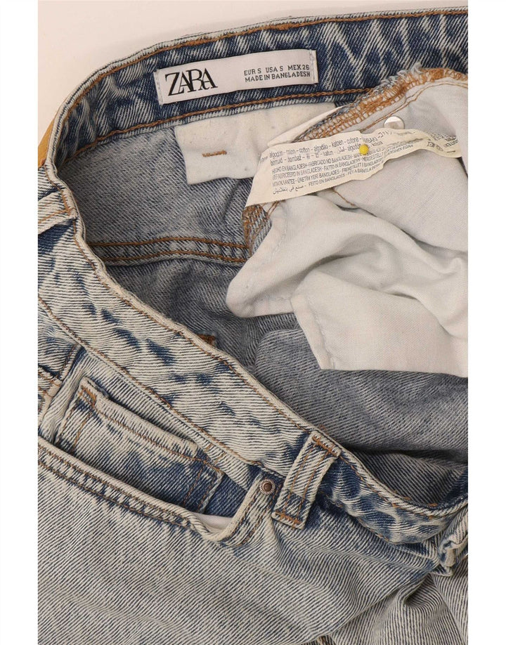 Женская джинсовая юбка Zara, маленькая, W26, синяя, хлопок