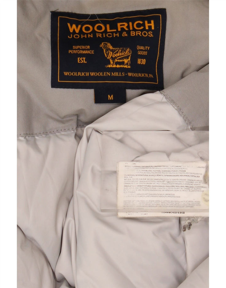 Женское стеганое пальто с капюшоном Woolrich UK 14, хлопок среднего серого цвета