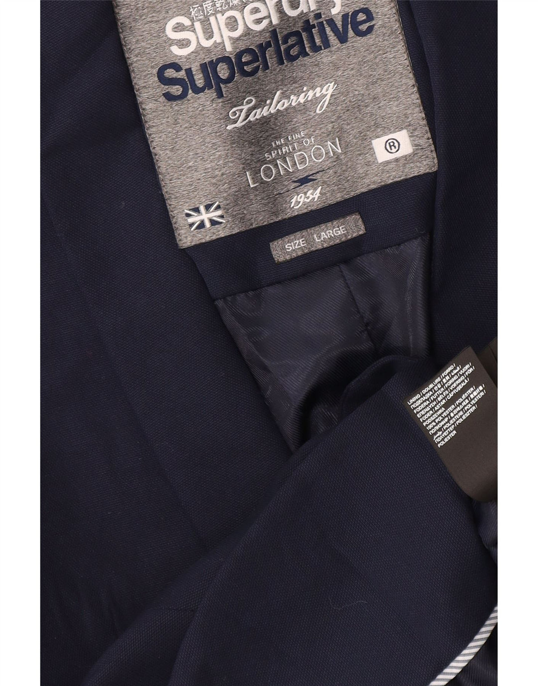 Женский пиджак на 1 пуговице Superdry UK 16, большой темно-синий полиэстер