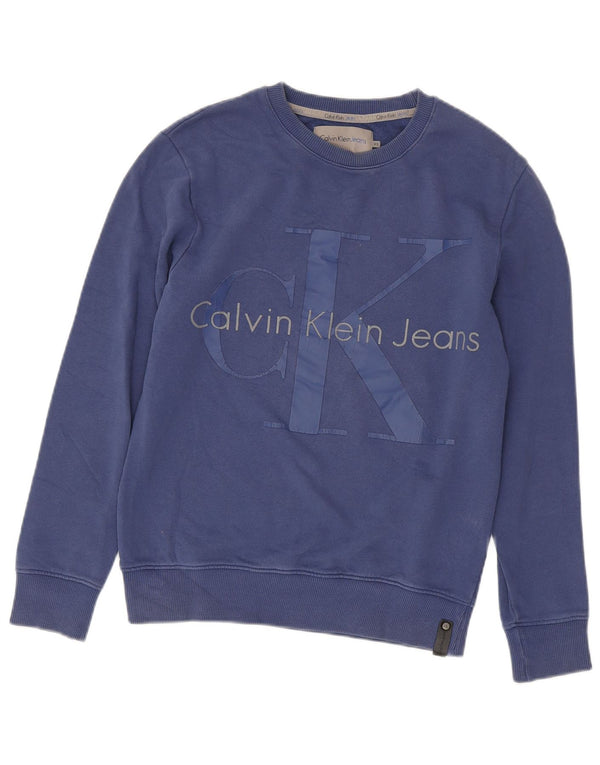 Женский свитер с рисунком Calvin Klein Jeans UK 6 XS Темно-синий
