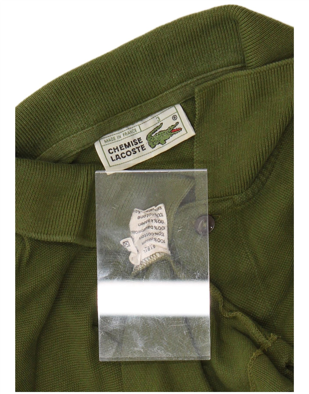 Мужская рубашка-поло LACOSTE, размер 3, маленькая, цвет хаки, хлопок